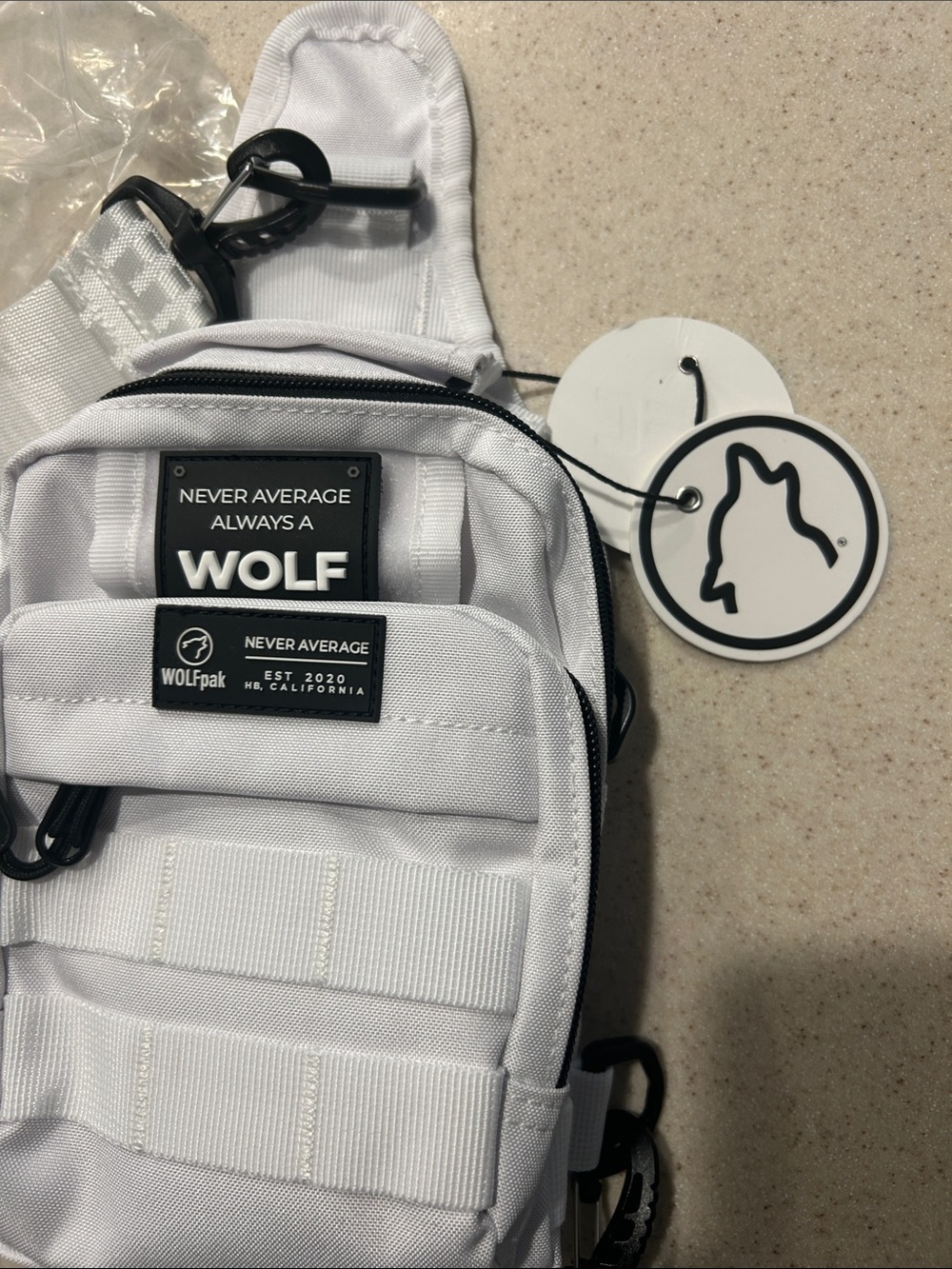 WOLF White 4L Mini Tactical Sling Bag - Picture 5 of 5